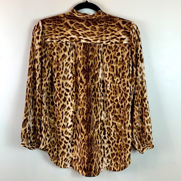 J. Crew Tie-Neck Button-Up Shirt In Leopard Print NWOT - Picture 9 of 9